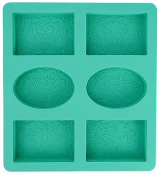 Seifenform eckig/oval mit Muster (grün)